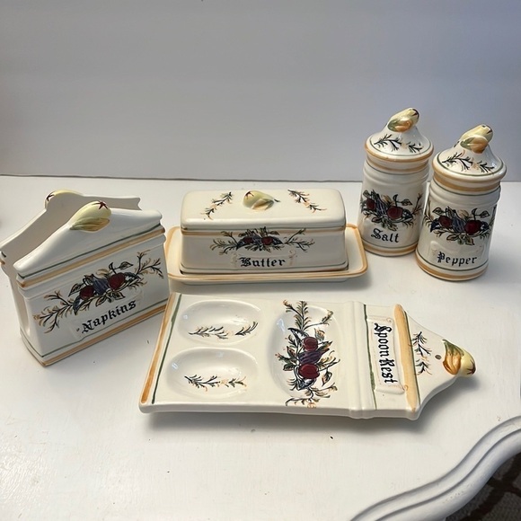 Italia by Arnart Creation Japan Salt Pepper Butter Dish Napkin Holder Spoon Rest - Picture 12 of 12